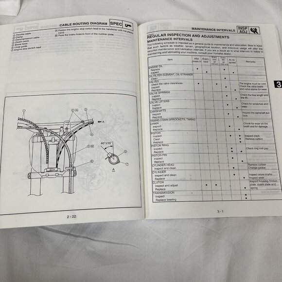 OEM 2001 Yamaha YZ250FN Genuine Owner's Service Manual LIT-11626-14-46 - Picture 5 of 11